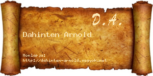 Dahinten Arnold névjegykártya